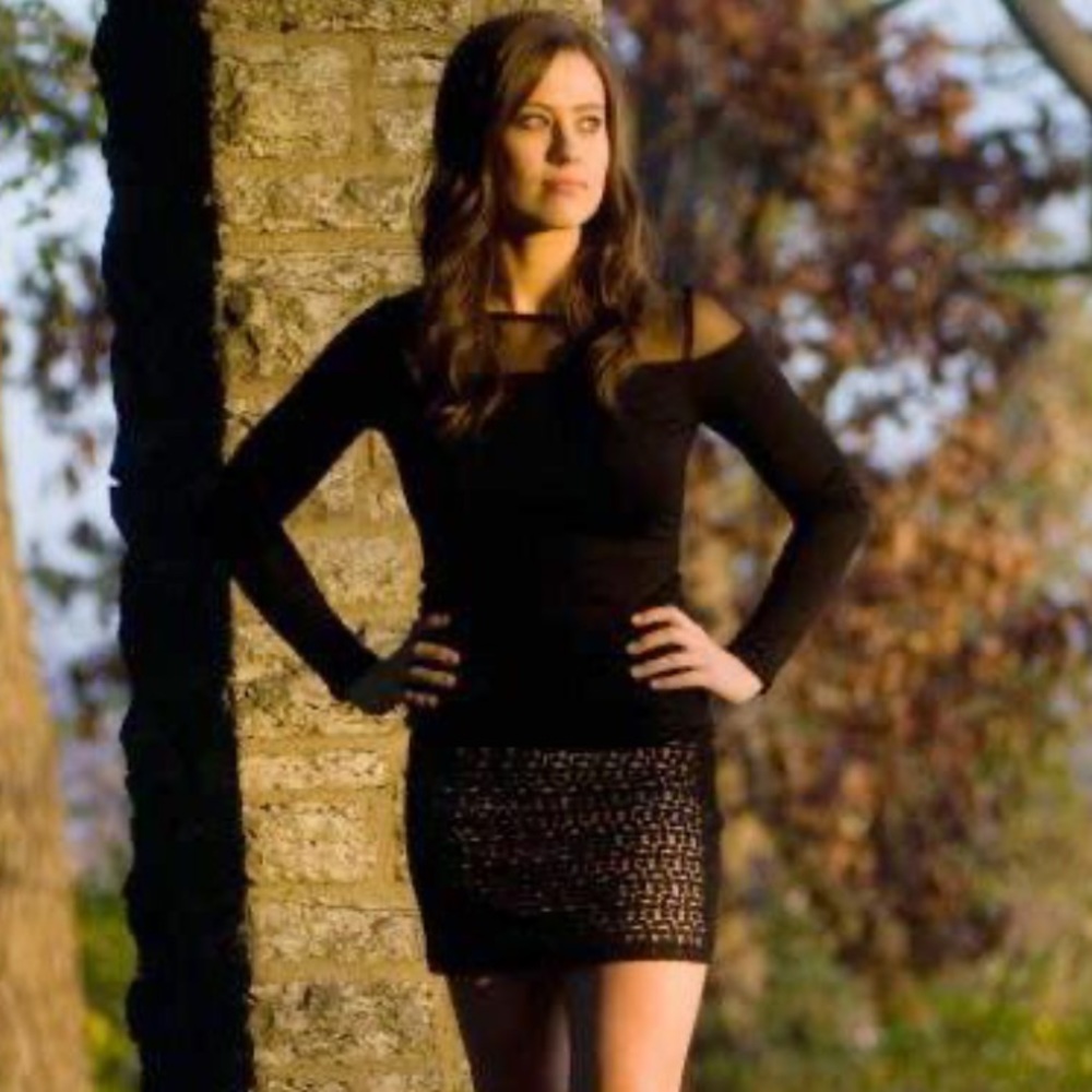 Black top with sheer on top